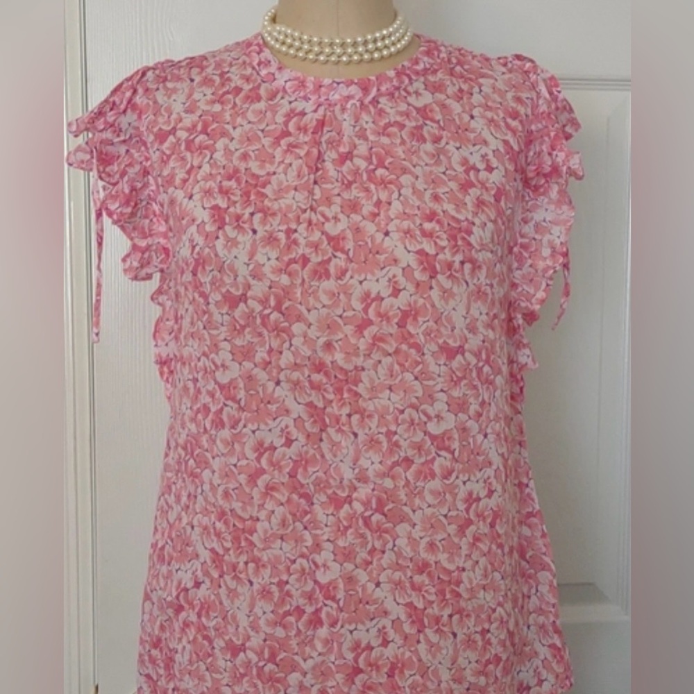 NWT Banjanan Olga Top - Clover Field White Pink